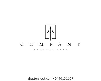 Stilisierter Dreizack mit quadratischem Logo-Design
