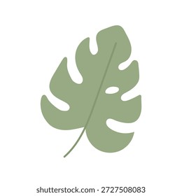 Icono de follaje tropical estilizado con forma de hoja dividida, ideal para blogs de estilo interior, tendencias de plantas modernas y elementos visuales botánicos contemporáneos.