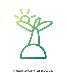Stylized Tropical Island Oasis Under Sun Icon
