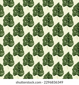 Stylized tropical pattern, palm leaves floral background. Abstract exotic plant seamless pattern. Botanical leaf wallpaper. Design for fabric, textile print, wrapping, cover. Vector illustration