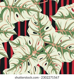 Stilvolles tropisches Muster, floraler Hintergrund der Palmen. Abstrakte exotische Pflanzen nahtlos Muster. Botanische Tapete. Design für Stoff, Stoffdruck, Umhüllung, Abdeckung. Vektorgrafik
