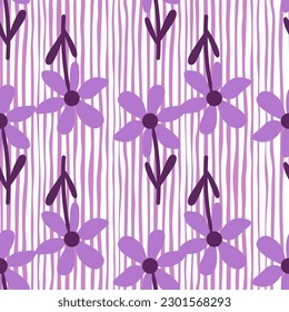 Diseño tropical simple y estilizado de flores sin fisuras. Fondo interminable de decoración floral. Diseño para tela, impresión textil, envoltura, cubierta. Ilustración del vector