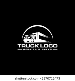 Stylized truck logo design motion graphic transportation symbol vector illustration