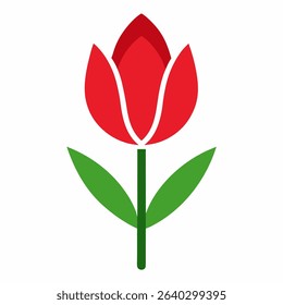 A stylized tulip flower illustration, suitable for icons, logos, and decorative elements. Features a clean, minimalist design on white.
