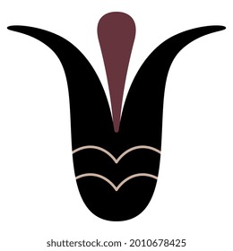Stylized tulip or lily flower. Ancient Greek vase painting floral motif.