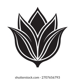 Icono estilizado del Vector de la silueta del tulipán