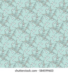Stylized tulips seamless pattern. Vector background.