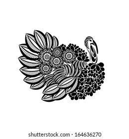 stylized turkey. Happy Thanksgiving. Vector