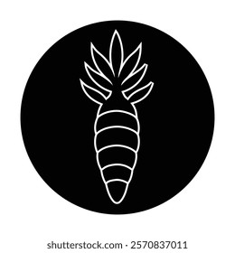 Stylized turmeric root silhouette perfect for culinary and health visuals