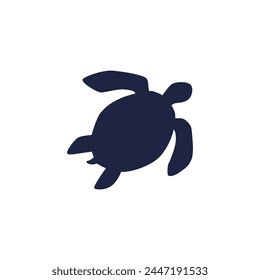 Stylized turtle icon. Vector illustration of a marine creature in a simple, modern design for logos, badges, and emblems.