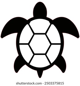 Ein stilisiertes Schildkrötenlogo mit einer sechseckigen Musterschale. Ideal für umweltfreundliche Marken, Meeresschutz oder Unternehmen mit Naturthemen. Einfaches und dennoch wirkungsvolles Design.