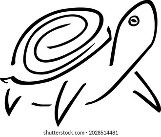 Stylized turtle tattoo. Simple vector illustration