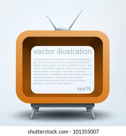 Stylized TV. Abstract 3d frame, logo design