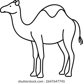 Estilizado dois camelo bactriano humped retratado em arte de linha contínua mostrando deserto vida selvagem simplicidade temas de viagem e conceitos animais naturais minimalistas