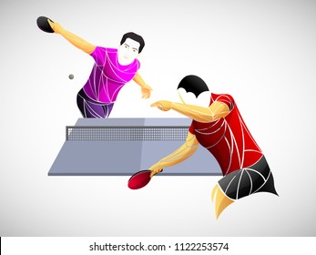 stylized two player table tennis