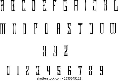 Stylized typewriter font - gothic alphabet