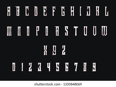 Stylized typewriter font - gothic alphabet