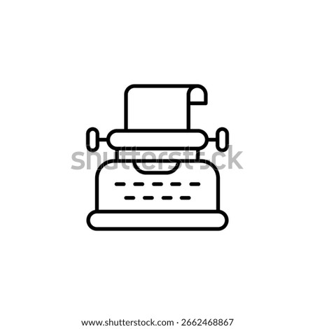 Stylized Typewriter Icon Symbolizing Creation Writing Journalism And History
