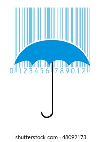 stylized ubrella and barcode