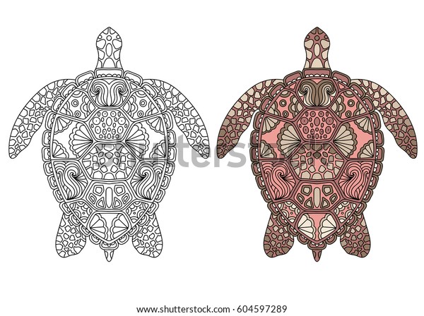 Морская черепаха Зентангл