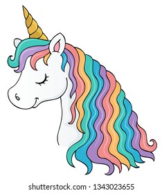 Stylized unicorn head theme image 1 - eps10 vector illustration.