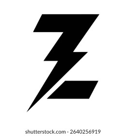 A stylized uppercase letter Z incorporates a lightning bolt design, creating a powerful and dynamic visual.