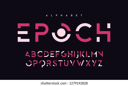 Stylized uppercase letters, alphabet, typeface, font, typography. Vector illustration.