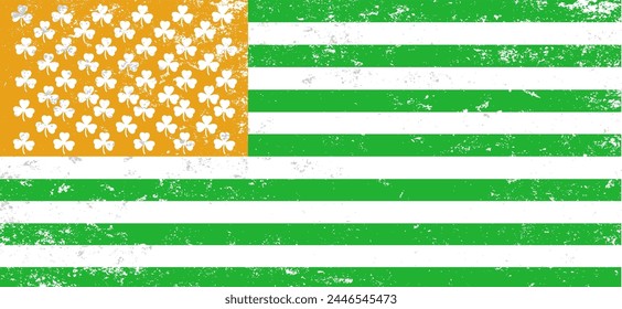 stylized USA flag for Saint Patrick's Day	