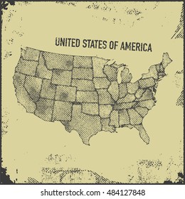 Stylized usa map. Vector illustration