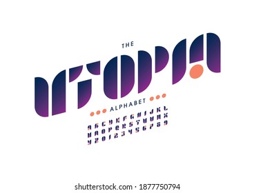 Vector de tipo de letra de utopía estilizada