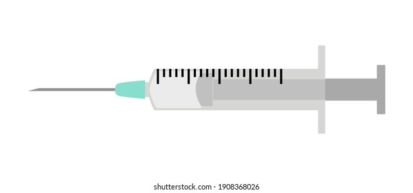 Stylized Vaccine Syringe Needle Icon. Vector Image.