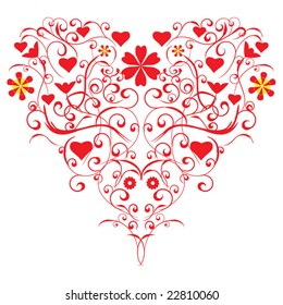 Stylized valentine heart on white background