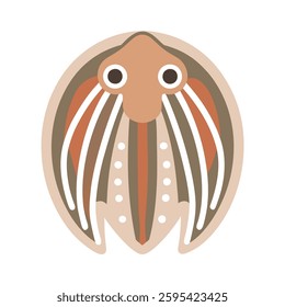 Stylized Vampire Squid Illustration, Flat Design