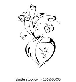 stylized vase with flowers on a white background