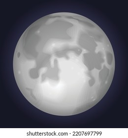 stylized vector art of the moon satellite in the sky orbiting