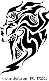 Arte vectorial estilizado. princesa salvaje. 