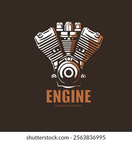 stylized vector of bikes motor, engine logo template