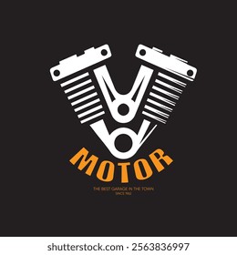 stylized vector of bikes motor, engine logo template