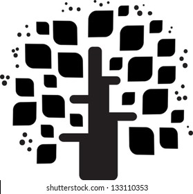 Stylized vector black tree