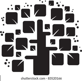 stylized vector black tree