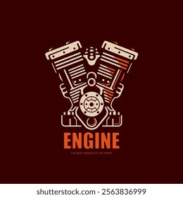 stylized vector of cars motor, engine logo template