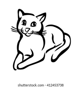 Vector Illustration Character Design Adorable Cat Stock Vector (Royalty ...