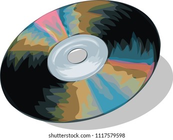 Stylized vector CD - CD disk. Vector illustration