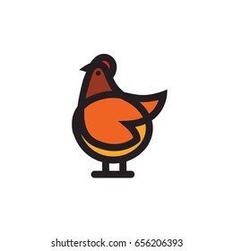 Stylized vector chicken hen - totem mascot tattoo design for t-shirt bag postcard poster and so on.