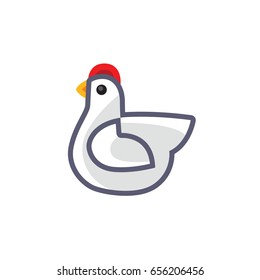Stylized vector chicken hen - totem mascot tattoo design for t-shirt bag postcard poster and so on.