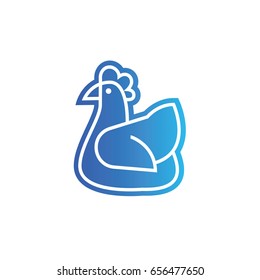 Stylized vector chicken hen - totem mascot tattoo design for t-shirt bag postcard poster and so on.