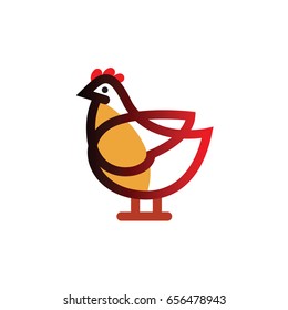 Stylized vector chicken hen - totem mascot tattoo design for t-shirt bag postcard poster and so on.