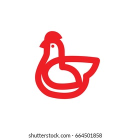 Stylized vector chicken hen - totem mascot tattoo design for t-shirt bag postcard poster and so on.
