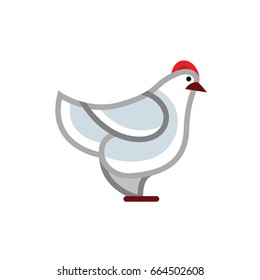 Stylized vector chicken hen - totem mascot tattoo design for t-shirt bag postcard poster and so on.
