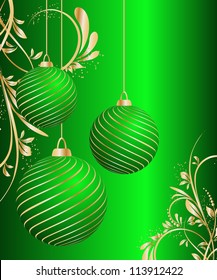stylized vector Christmas ball on decorative background